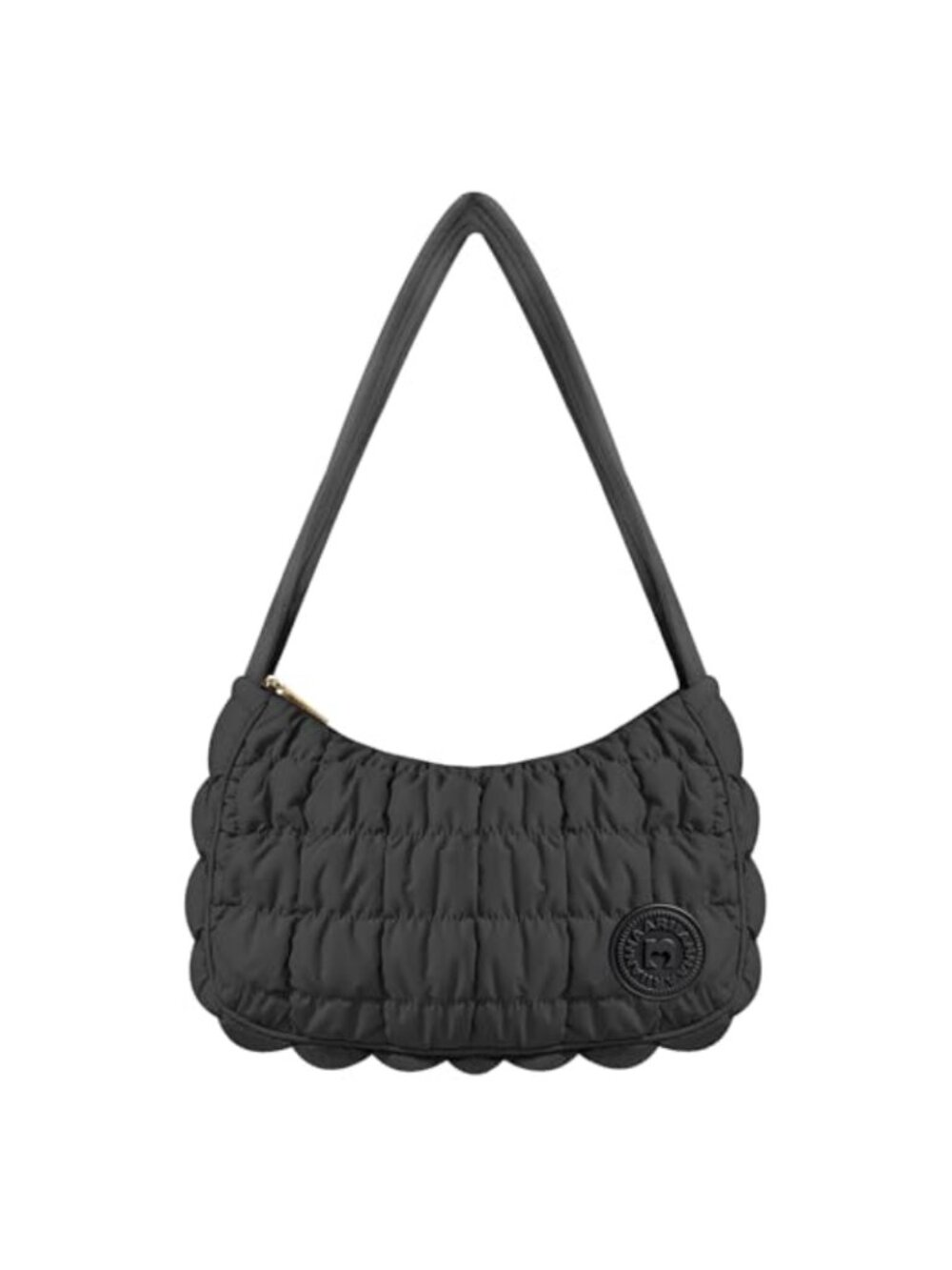 Quilted Puffer Hobo Bag Nylon Crescent Shoulder Handbag Lightweight Everyday